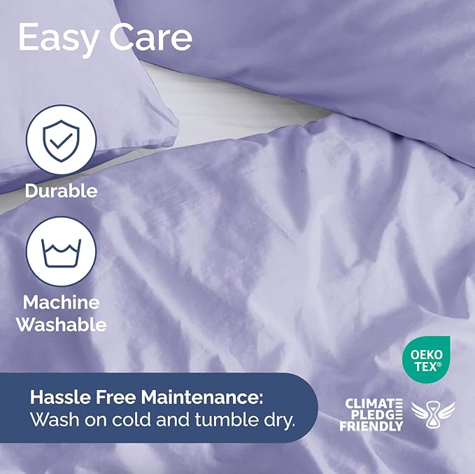 Duvet Cover Cal King Size Set - Extra Soft Cal King Duvet Cover 104" x 98" with 2 Pillow Shams - Hotel Luxury, Easy Care & Fade Free with Zipper Closures & Ties - Comfy, Cozy & Breathable (Lavender)