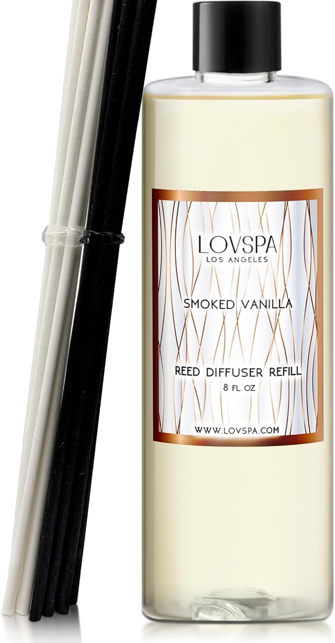 Smoked Vanilla Diffuser Oil - Essential Oils for Diffuser Refill & Air Freshener Room Spray - Long-Lasting & Natural Home Fragrance, Scented Oil for Diffusers, USA Made, 8 oz