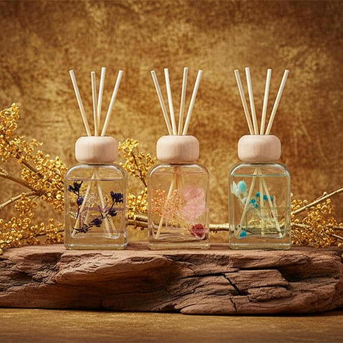 Reed Diffuser Set Gardenia Floral, 3.4 fl oz - Elegant Home Fragrance with Sticks - Long-Lasting Scented Oil Reed Diffuser for Bedroom, Bathroom Shelf Decor & Living Room(Gardenia Floral)