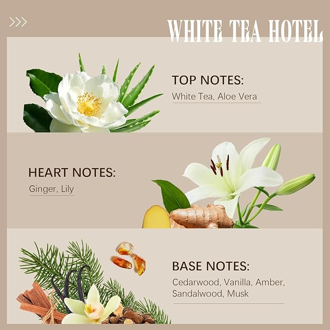 Hotel Diffuser Oil, Fragrance Oil, White Tea Diffuser Oil 3.38 Fl Oz | 100 mL, Essential Oil for Waterless Diffuser