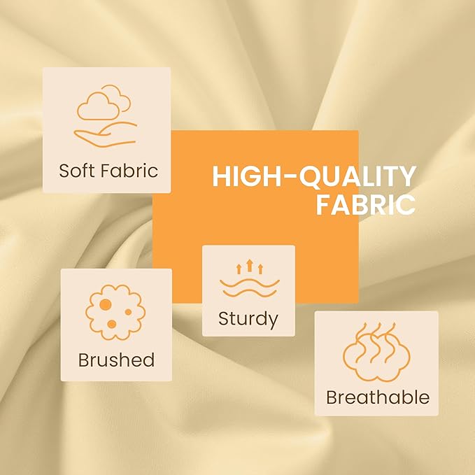 King Size 4 Piece Sheet Set - Comfy Breathable & Cooling Bed Sheets Set, Soft and Wrinkle Free, Deep Pockets, Easy & Secure Fit, Hotel Luxury Bedding for Women, Men - Oeko-Tex - Beige