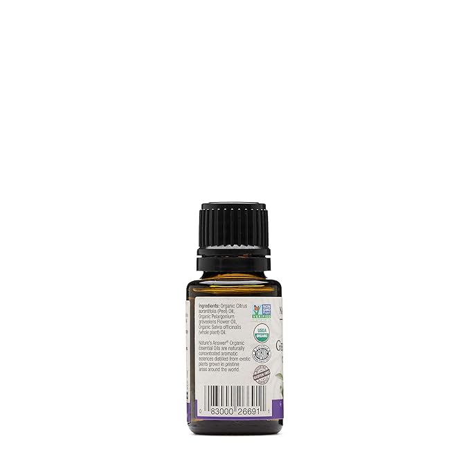 Nature's Answer 100% Pure Organic Essential Oil Blend, 0.5-Ounce, Geranium/Sage