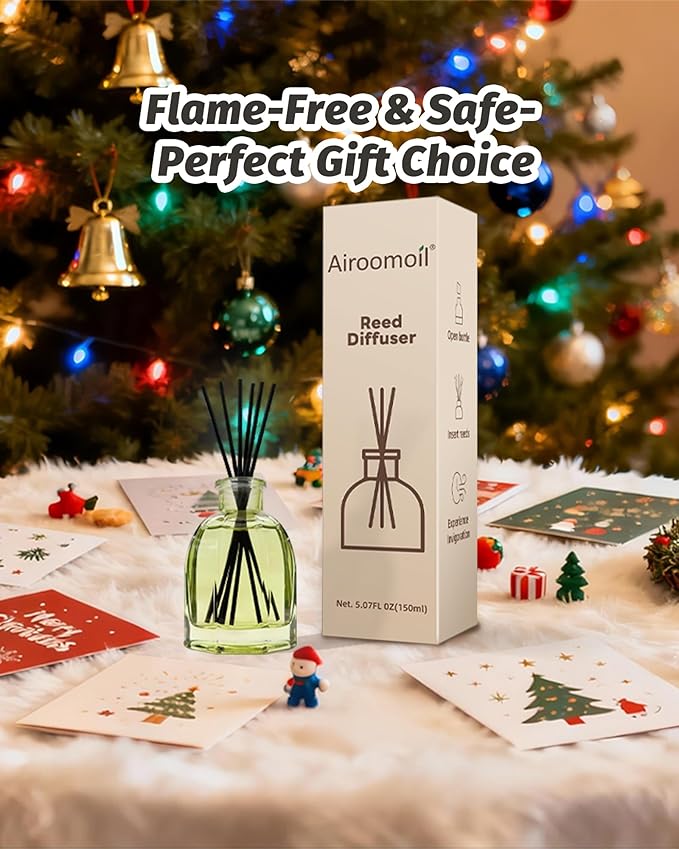 Clean Linen Reed Diffuser Set with 6 Fiber Sticks, 5.07 oz for Home Aromatherapy Living Room Bathroom Yoga, Meditation Office Shelf Decor & Gift, Long-Lasting Fresh air Home Fragrance Oil