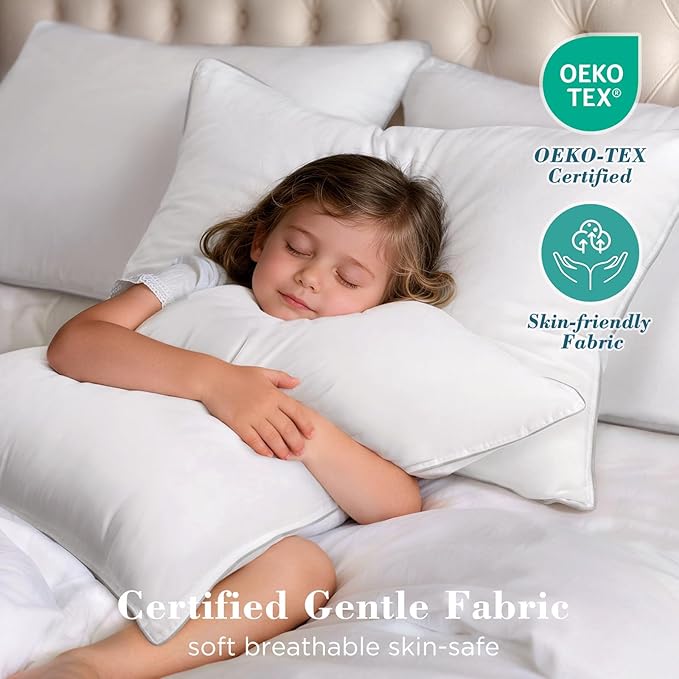 viewstar Bed Pillows Queen Size Set of 2, Hotel Collection, Down Alternative Pillow for Back, Stomach or Side Sleepers, Double Stitch White-Firm