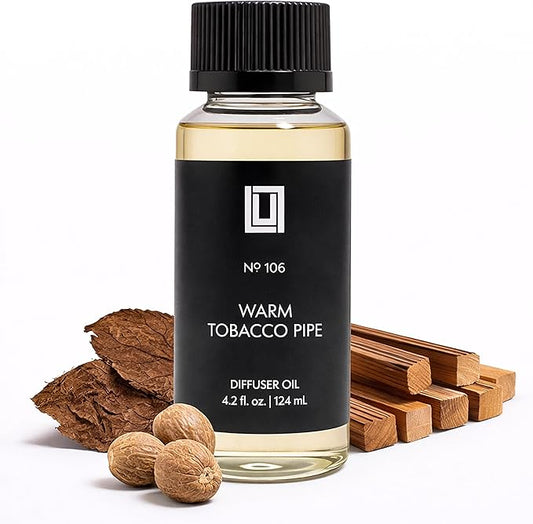 Aroma by Lulu - Warm Tobacco Pipe - Luxury Fragrance Oil for Waterless Cold Air Diffusers - Aromatherapy Fragrance Oil Blend for The Home or Office