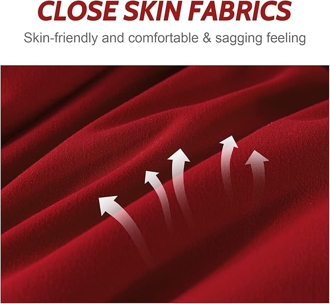 Decroom Lightweight Queen Comforter Set with 2 Pillow Sham - 3 Pieces Set - Quilted Down Alternative Comforter/Duvet Insert for All Season - Red/Black - Queen Size