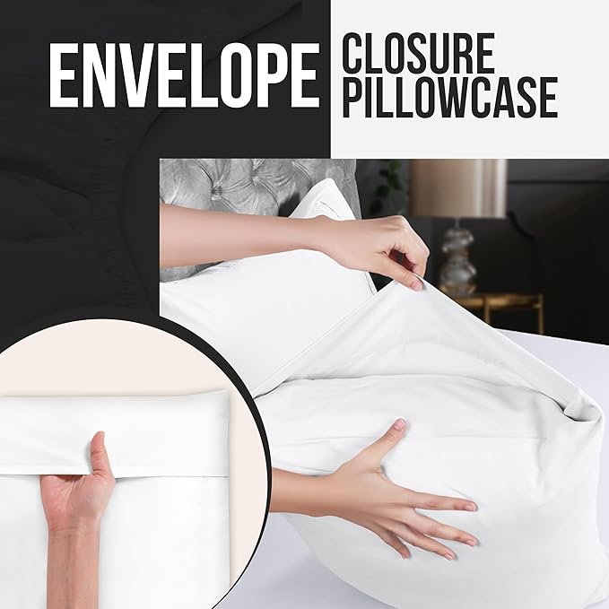 Utopia Bedding Standard Pillow Cases - Pack of 4 - Envelope Closure - Soft Brushed Microfiber Fabric - Shrinkage and Fade Resistant Pillow Covers Standard Size 20 X 26 Inches (Standard, White)