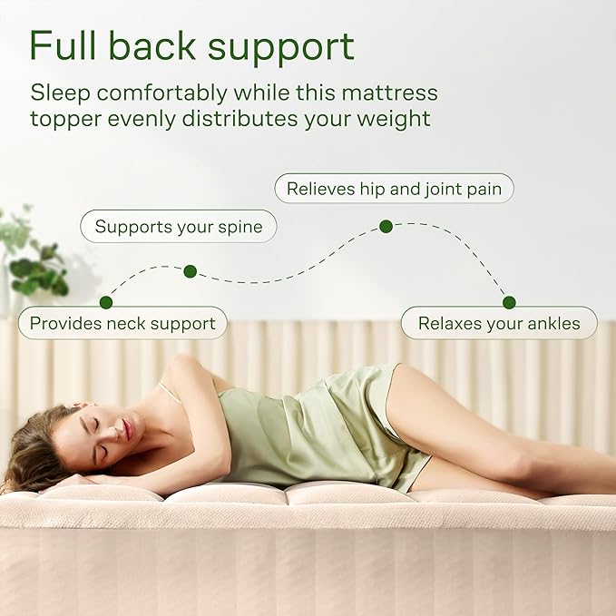 Niagara Sleep Solution Ultra Soft California King Size Mattress Topper - Viscose Made from Bamboo Pillow Top Mattress Pad for Back Pain Relief - Naturally Cooling for Hot Sleepers, Beige