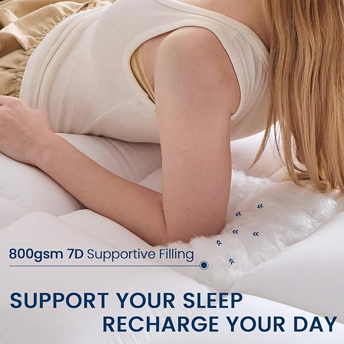 YUGYVOB Mattress Pad Extra Thick, Cooling, and Breathable California King Mattress Topper 8-21" Deep Pocket Soft Down Alternative Fill