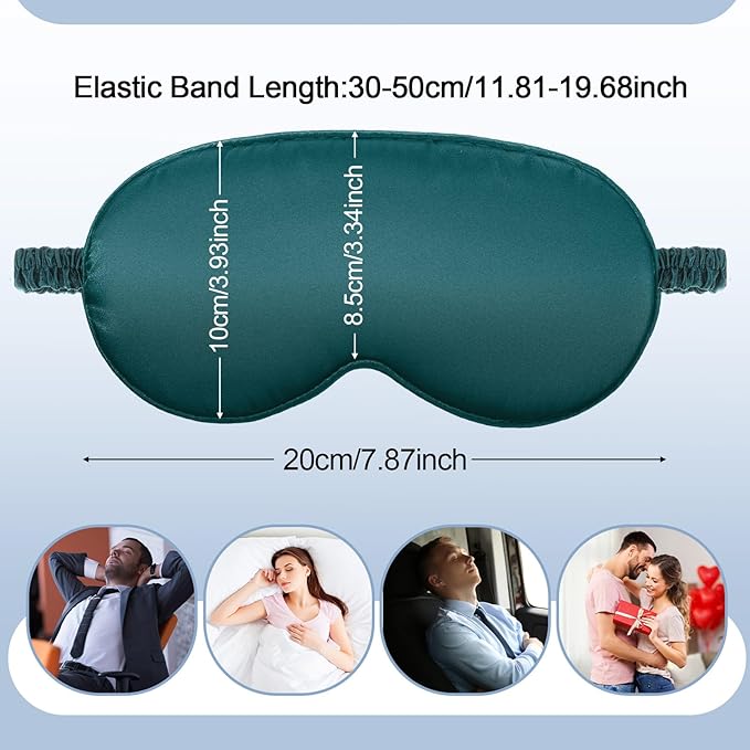 Geyoga 24 Pcs Silk Sleep Masks Soft Satin Eye Masks for Sleeping with Adjustable Elastic Strap Comfortable Blindfold Eyeshade for Men Women Travel Nap Night Sleep(Black, Grey, Green, Pink)