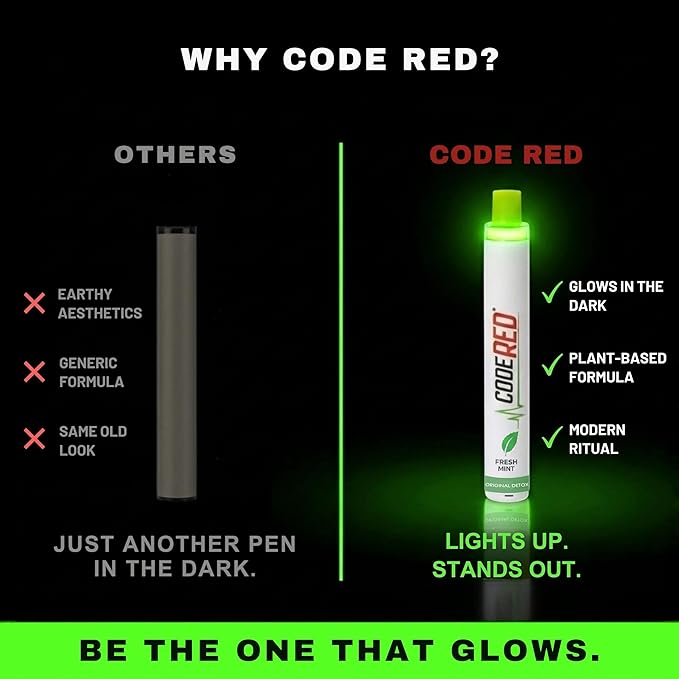 Code Red V-Aid Mullein Mint Herbal Diffuser 10-Pack Set - Original Detox Blend Sticks with Mullein, Thyme & Cool Mint - Plant-Based, Pocket-Sized Reset Ritual - U.S. Lab Tested - 10 Count