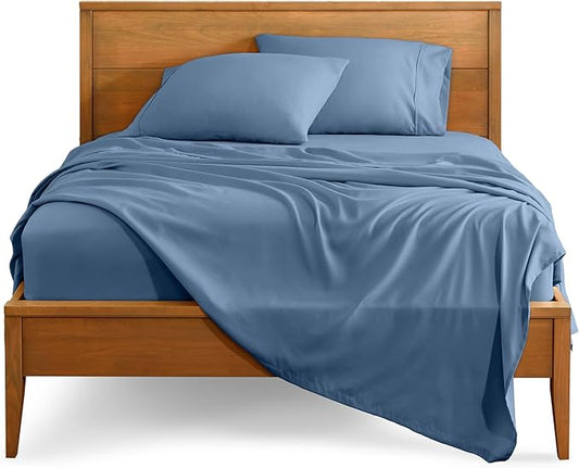 Bare Home Full Sheet Set - 1800 Ultra-Soft Microfiber Full Bed Sheets - Double Brushed - Deep Pockets - Easy Fit - 4 Piece Set - Bedding Sheets & Pillowcases (Full, Coronet Blue)
