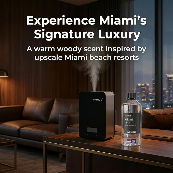 Scentia Miami One (My Way) Diffuser Oil for HVAC Scent Machine – Hotel Fragrance Inspired by 1 Hotel Miami Beach – 500 mL – Lemon, Sandalwood & Cedar Oil for Commercial & Cold Air Diffusers