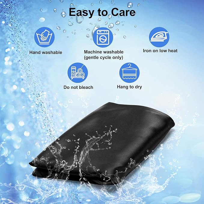 Satin Pillowcase for Zelimun Cervical Pillow, Ergonomic Case, Smooth & Soft Pillowcase, Black Pillow Cover with Zipper