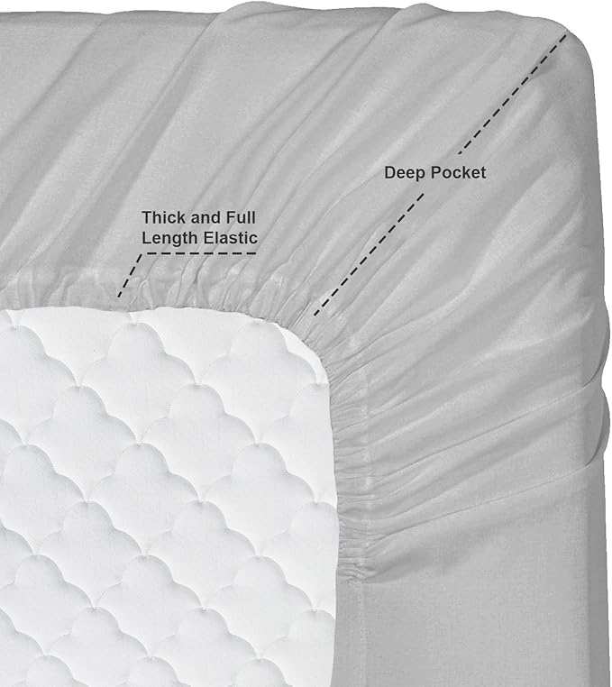 Clara Clark Bed Sheets, Premier 1800 Series 4 Piece Bed Sheet Set, Deep Pocket, Wrinkle, Fade, Stain Resistant, Luxury Soft Bedding Sheets & Pillowcases, Twin-XL, Silver Gray