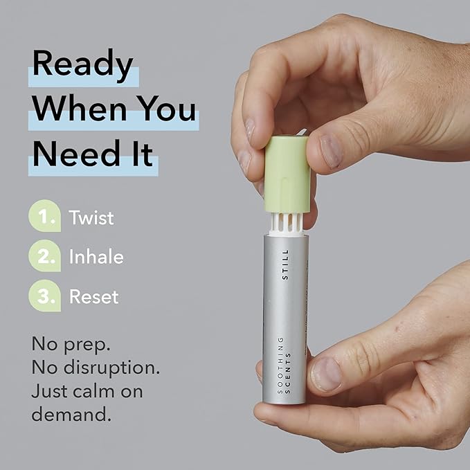Still Aromatic Inhaler for Stress Support – Non-Drowsy Personal Essential Oil Nasal Stick, Natural Vapor Inhalation for Relaxation & Calm Clarity, 2.25 Milliliters