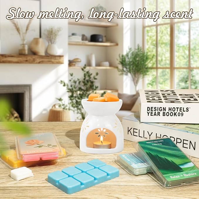 SCENTORINI Wax Melts, Wax Cubes Strong Scent, Long-Lasting Candle Wax for Healing Calming Relax, Scented Soy Wax Melts for Warmer, 2.5oz*4 Pack, Home Fragrances and Decoration