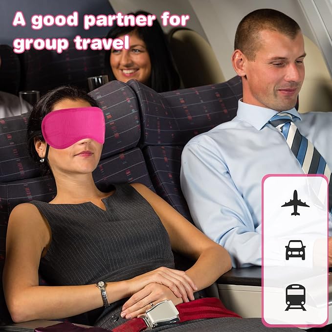 Silkfly 100 Pieces Silk Eye Sleeping Mask Bulk with Adjustable Strap Christmas Blackout Eye Cover Gifts for Night Blindfold for Women Men Comfortable Travel Sleep(Rose Red)
