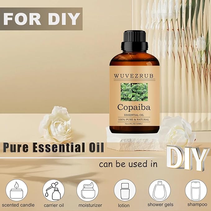 Copaiba Essential Oil, 120ML Pure and Natural for Aromatherapy Diffuser - 4 Fl Oz