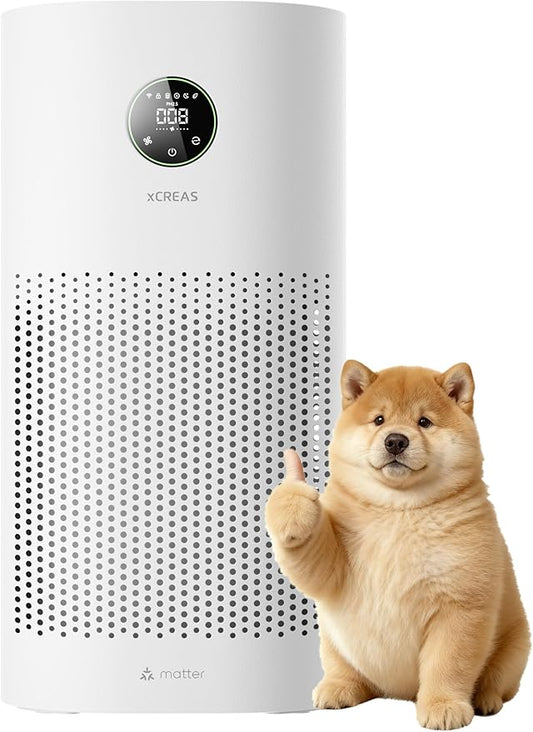 Air Purifiers for Home with Matter – Covers 2580ft² Compatible with Google Home, Alexa & Smarthings, HEPA 13 & Washable Pre-Filter, Voice Control Home Automation