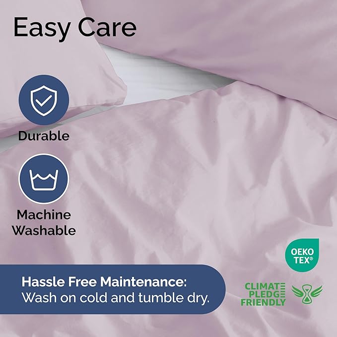 Duvet Cover King Size Set - Extra Soft King Duvet Cover 104" x 90" with 2 Pillow Shams - Hotel Luxury, Easy Care & Fade Free with Zipper Closures and Ties - Comfy, Cozy & Breathable (Light Lavender)