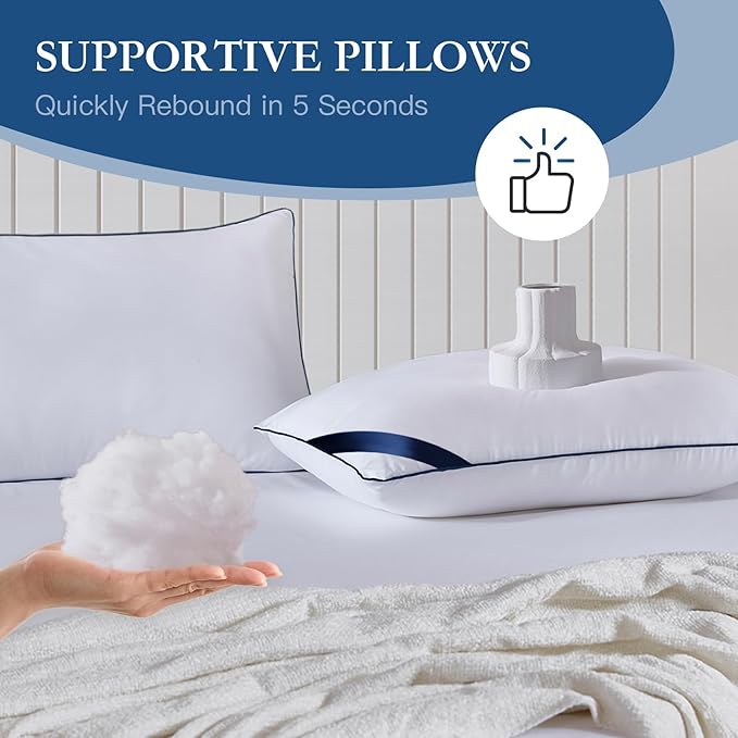 Meoflaw Pillows King Size Set of 4,Soft Microfiber King Pillows with Hollow Fiber,Hotel Quailty Bed Pillows for Sleeping 4 Pack for Back,Stomach Sleeper