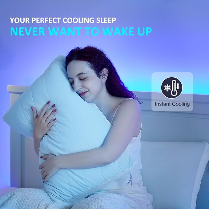 Cooling Adjustable Pillow for Side, Back, Stomach Sleepers，Customizable Support Pillows for Neck Pain Relief，King Size Set of 1 Luxury Bed Pillow.
