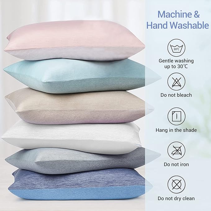 LUXEAR 2 Pack Cooling Pillow Cases King Size, Arc-Chill Q-Max > 0.5 for Hot Sleepers, Hair & Skin Friendly, Double-Sided, Machine Washable, Hidden Zipper, Gifts for Women Men, 20x36, Green
