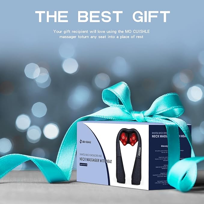 Mo Cuishle Mothers Day Gifts for Mom Wife Women, Shiatsu Back Shoulder and Neck Massager with Heat, Electric Deep Tissue 4D Kneading Massage, Best Gifts for Men Dad Husband, Fathers Day, Christmas