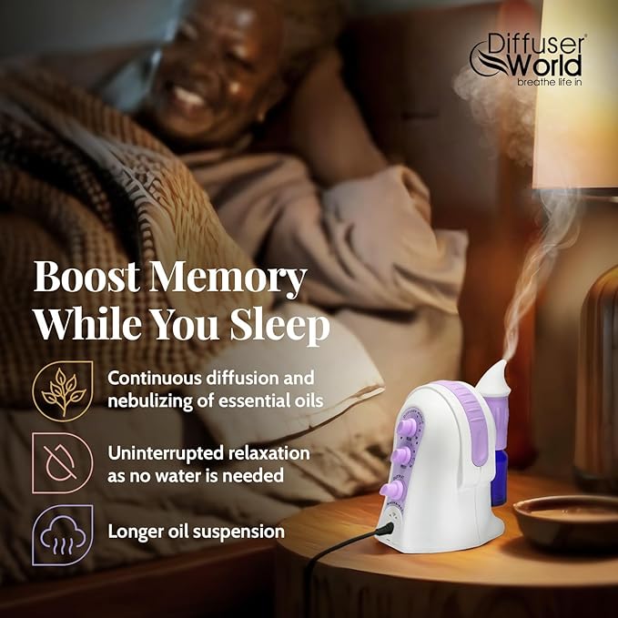 1000 Sq Ft Waterless Diffuser for Essential Oils, Made in USA Lavender Waterless Aroma Atomizer for Large Room Fragrance, Air Diffuser for Home Scent Machine, Air Aromatherapy Oil Diffusers