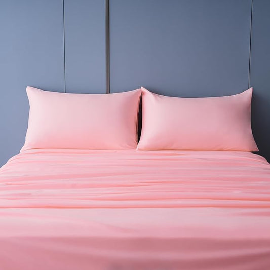 Best Season 4 Piece Bed Sheet Set (Queen,Blush Pink) 1 Flat Sheet,1 Fitted Sheet and 2 Pillow Cases,100% Brushed Microfiber 1800 Luxury Bedding,Deep Pockets,Extra Soft & Fade Resistant
