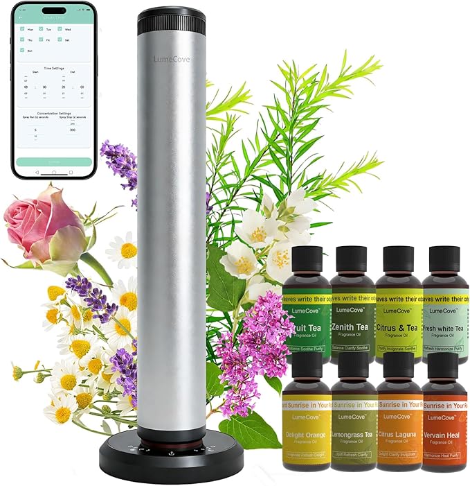 Waterless Diffuser with App Control Hotel Scent Diffuser 1000 sq.ft Large Room Essential Oil Diffuser Smart Fragrance Diffuser Ideal Hostess Gifts 5.63oz Oils Gift Set (Ships Separately)