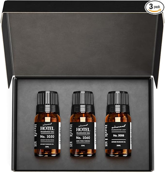 AirScent Vanilla Scents Diffuser Oil 3-Pack Gift Set - Tobacco, Santal and Warm Vanilla Fragrance Oil Blends for Ultrasonic and Waterless Diffusers and Crafting - 10 mL Glass Bottle Samples