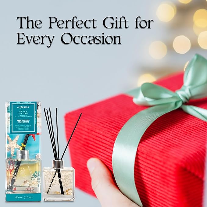 Ocean Sea Salt Reed Diffuser for Home - 120ml Long-Lasting Essential Oil Aroma, Magic Scent Diffuser for Bedroom, Bathroom, or Living Room Decor