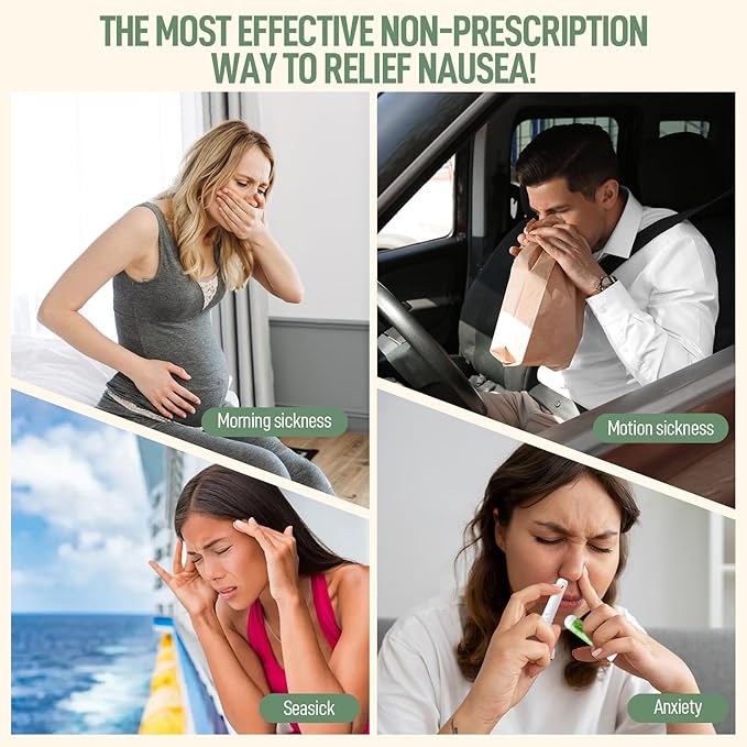 Hion Nausea Relief Inhaler-Mint 2pcs, Natural Essential Oils Inhalers