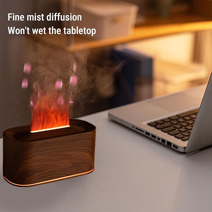 LICAEVEY Essential Oil Diffuser, 220ml Ultrasonic Aromatherapy Diffuser with 7 Colors Light and Quiet Operation, for Home Office Bedroom (Dark Wood Grain)