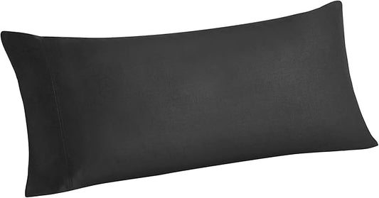 BEDELITE Body Pillow Cover, Rayon Made from Bamboo, Cooling Body Pillow Pillowcase for Hot Sleepers and Night Sweats, Breathable & Silky Soft Full Long Pillow Case Cover (Black, 20x54 Inches)
