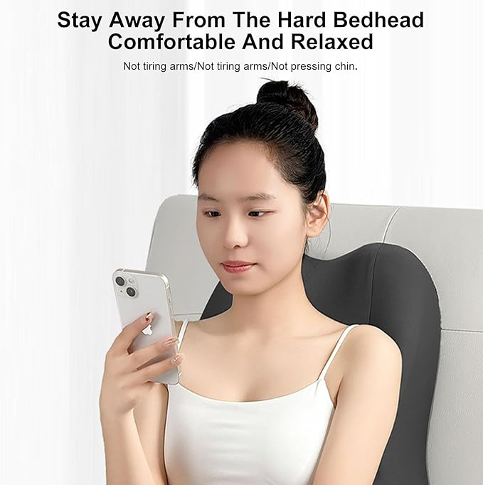 Prone Pillow for Sleeping, 27° Ergonomic Memory Foam Wedge Pillow, Face Down Pillow for Stomach Sleepers, Support for Neck & Back Tension, Bed Reading & Nap Support