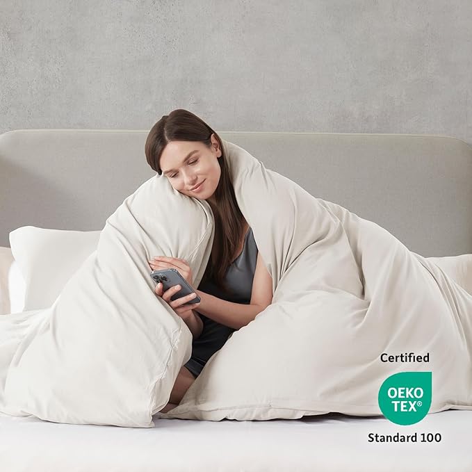 Nestl Off White Duvet Cover King Size - Soft Double Brushed King Duvet Cover Set, 3 Piece, with Zipper Closure, 1 Duvet Cover 104x90 inches and 2 Pillow Shams