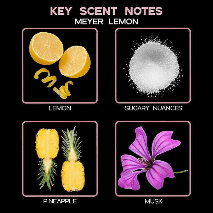Meyer Lemon Diffuser Oil - Luxury Essential Oils for Diffuser Refill & Air Freshener Room Spray - Long-Lasting & Natural Home Fragrance, Scented Oil for Diffusers, USA Made, 4oz