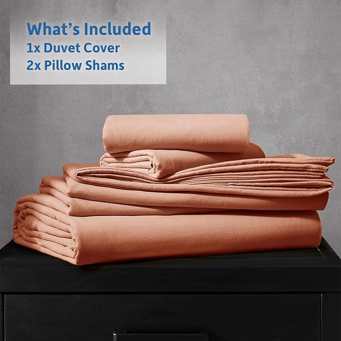 Nestl Rust Duvet Cover King Size - Soft Double Brushed King Duvet Cover Set, 3 Piece, with Zipper Closure, 1 Duvet Cover 104x90 inches and 2 Pillow Shams