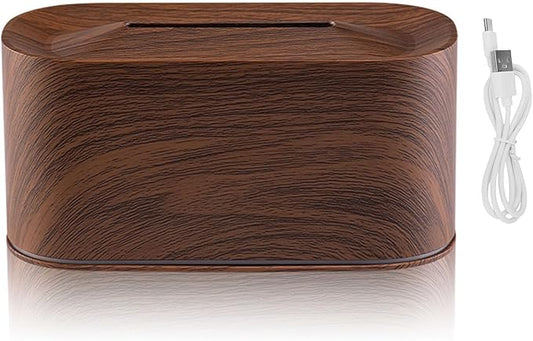 Asixxsix Essential Oil Diffuser, Quiet 35dB Aromatherapy Diffuser, Mystical/Fantasy with 7 Colors Light for Home Office Bedroom (Dark Wood Grain)