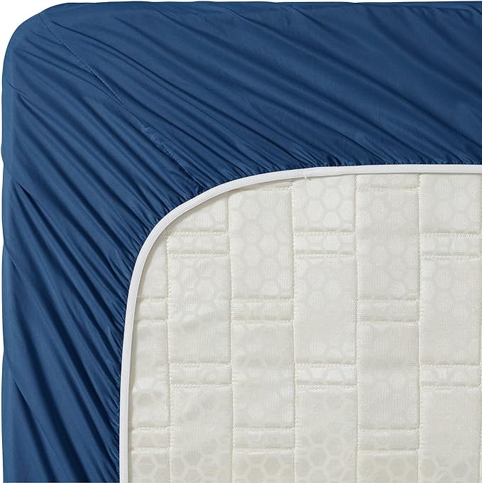 Clara Clark 1800 Premier Series 4pc Bed Sheet Set - King, Navy Blue