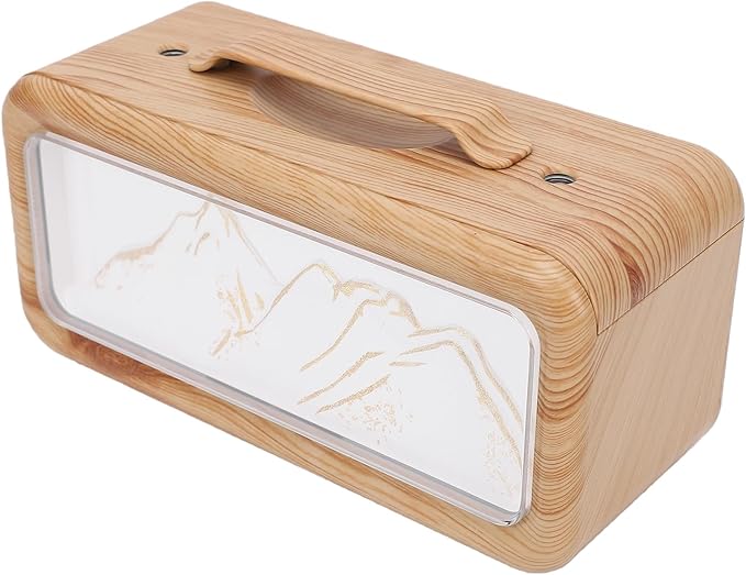 CCYLEZ 600ml Essential Oil Diffuser Humidifier Quiet Cool Mist with Dual Spray Mode, Adjustable Night Light with 3 Color Lighting USB Portable for Home Auto Shut Off (Light Wood Grain)