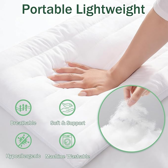 SILUI Ultra Thin Flat Pillows for Sleeping 2 Inch Height - Queen Size Set of 1 Pack Hypoallergenic Slim Low Bed Pillow with Down Alternative Fill for Back Stomach Sleepers, 18x30 Inches