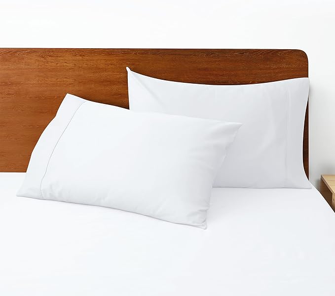 100% Egyptian Cotton Pillow Cases Set of 2,King Size 400 Thread Count Cooling Pillowcases,Soft and Breathable Pillow Covers with Envelope Closure,20x36 Inches,White
