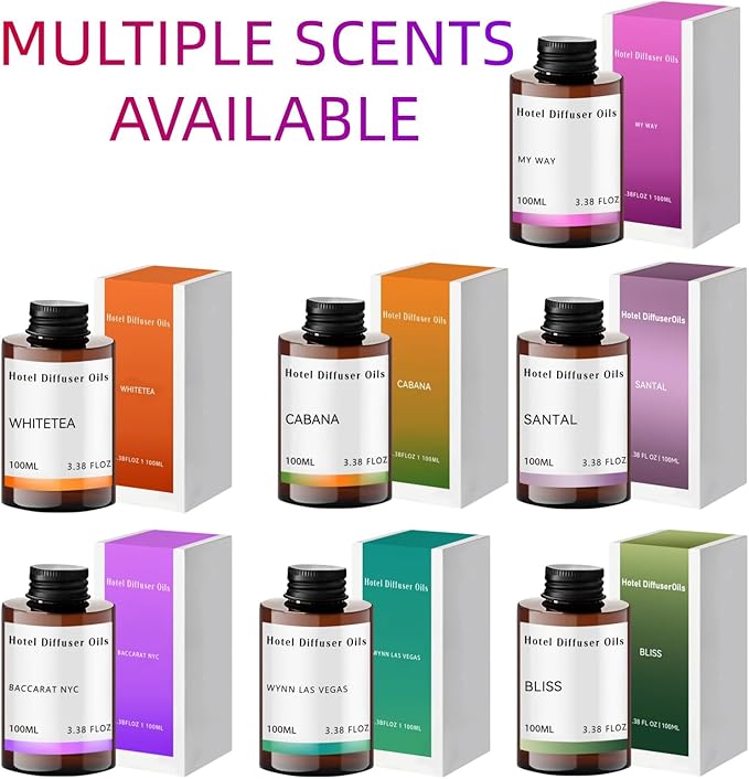 White Tea Diffuser Oil - Luxury Essential Oils for Diffuser Refill, Long-Lasting, Natural Home Fragrance and Hotel Scent for Diffusers & Machines (3.38 Fl Oz)