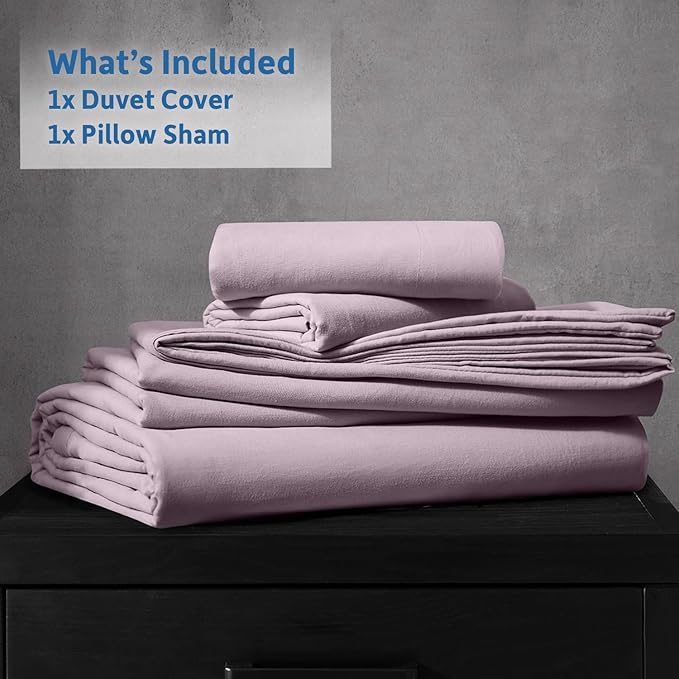 Nestl Dusty Purple Duvet Cover King Size - Soft Double Brushed King Duvet Cover Set, 3 Piece, with Zipper Closure, 1 Duvet Cover 104x90 inches and 2 Pillow Shams