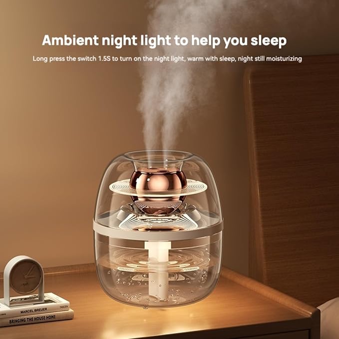 Double Spray Humidifiers For Bedroom,3L Cool Mist Ultrasonic Humidifier with Night Light,Living Room Humidifier, Automatic Mode Humidity Sensor for Bedroom Large Room Home Office & Plants (Green)