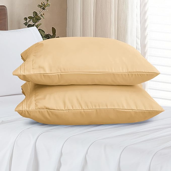 Elegant Comfort Premium Hotel Quality 2-Piece Pillowcase Set, Luxury & Softest 1500 Thread Count Egyptian Quality Bedding Pillowcases, Wrinkle and Fade Resistant